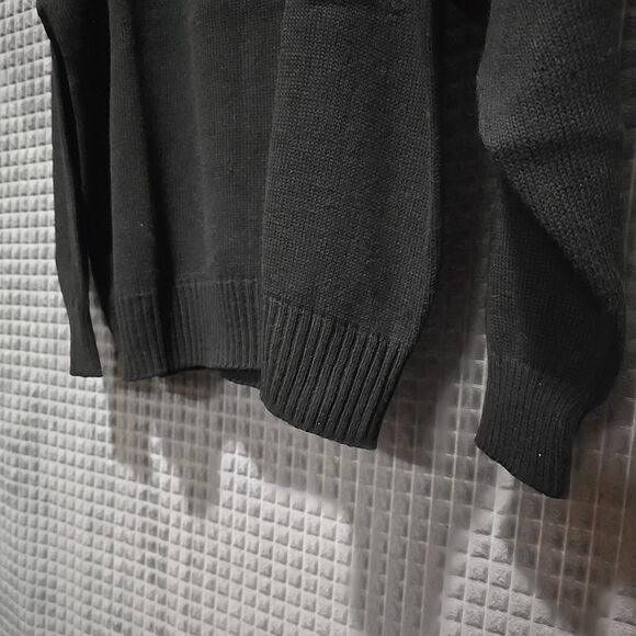 VTG 80s Black Art Sweater SzXL Shoulder Pads Abstract Red Goth Punk Rock Witchy - Picture 7 of 9